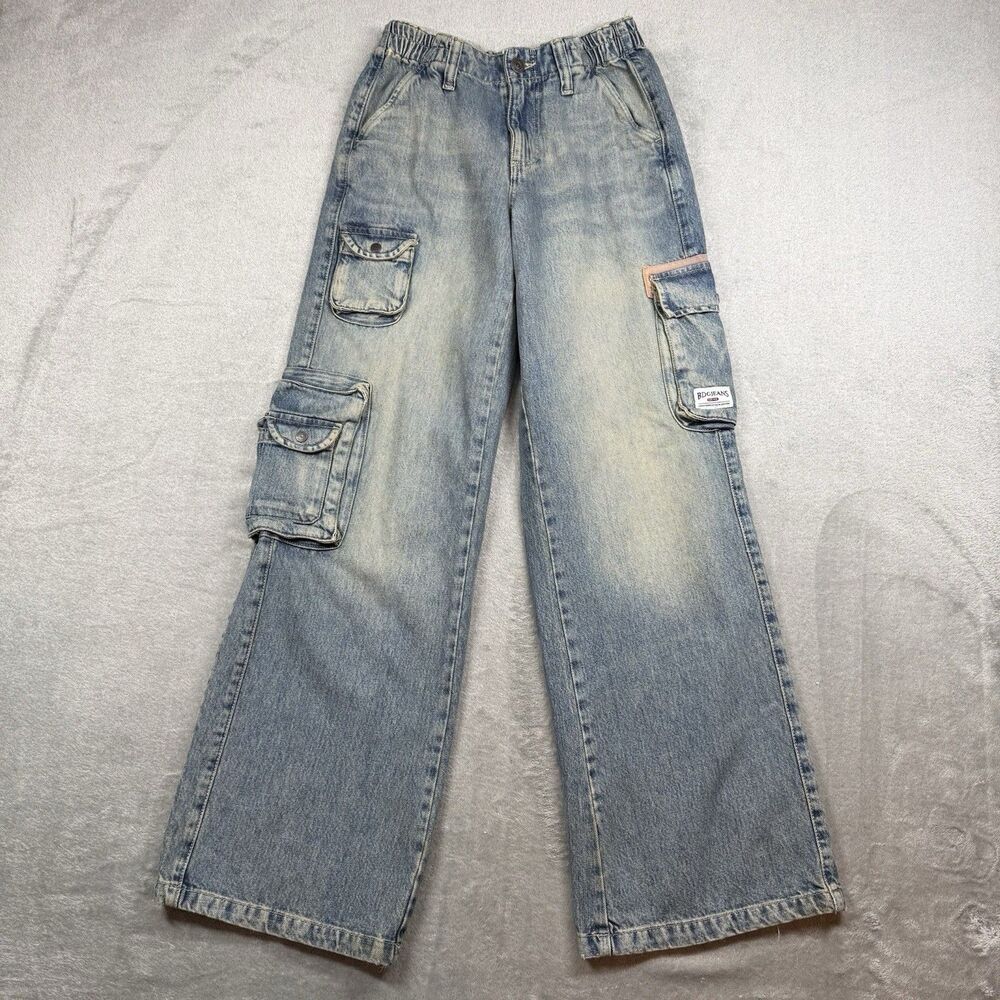 Urban Outfitters BDG Cyber Stone Tinted Y2K Cargo Jeans Women’s 26 Blue Skater